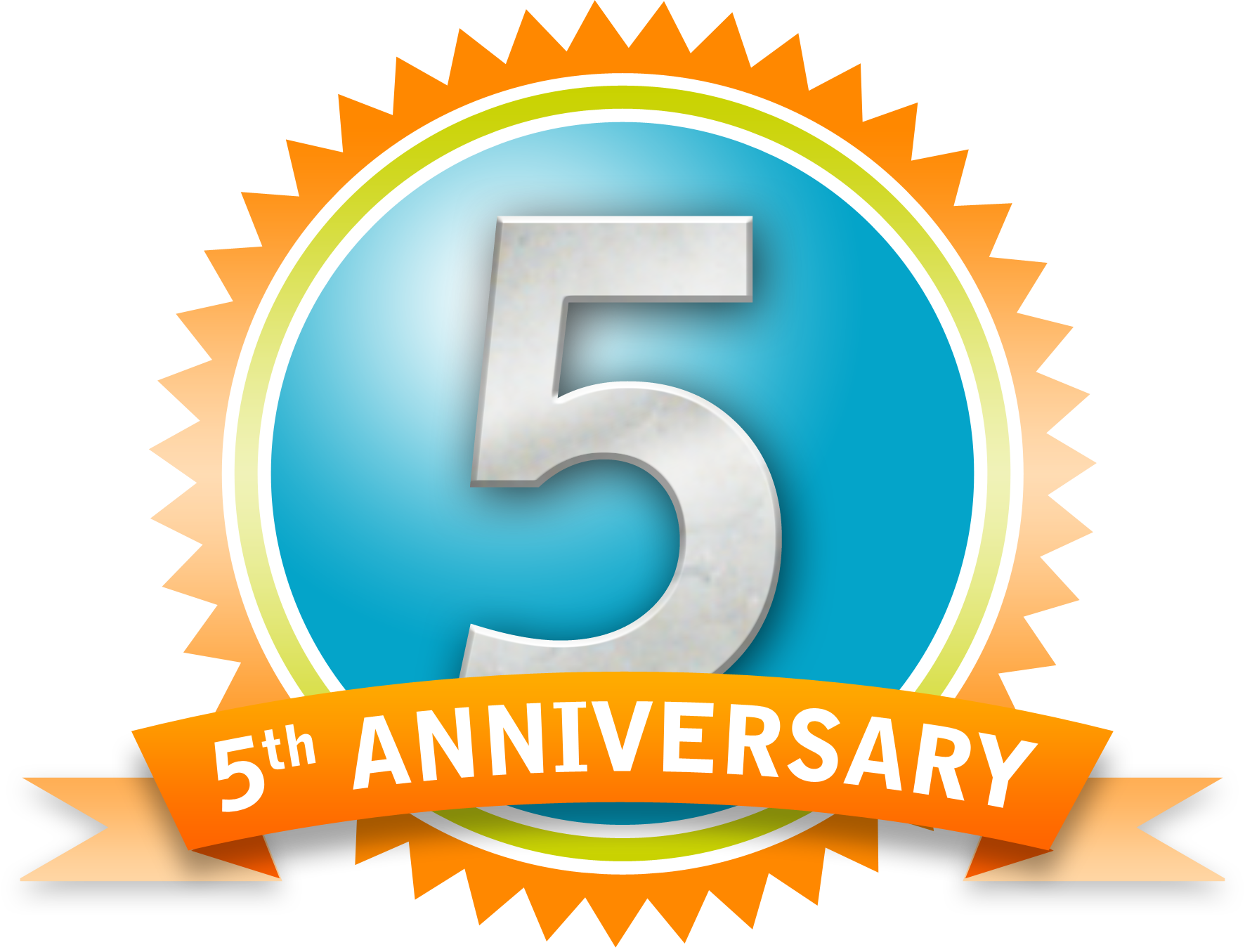 5th Anniversary Celebration Badge PNG image