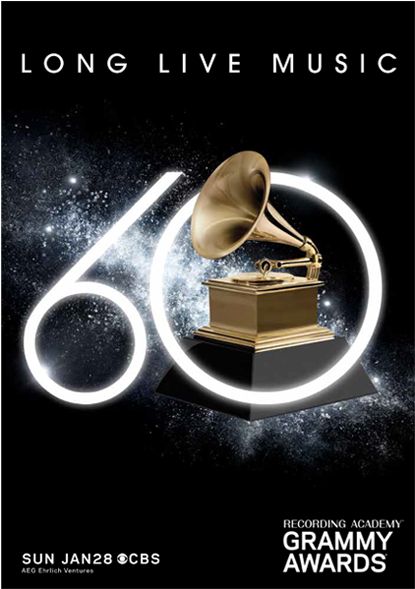 60th Grammy Awards Promotional Poster PNG image