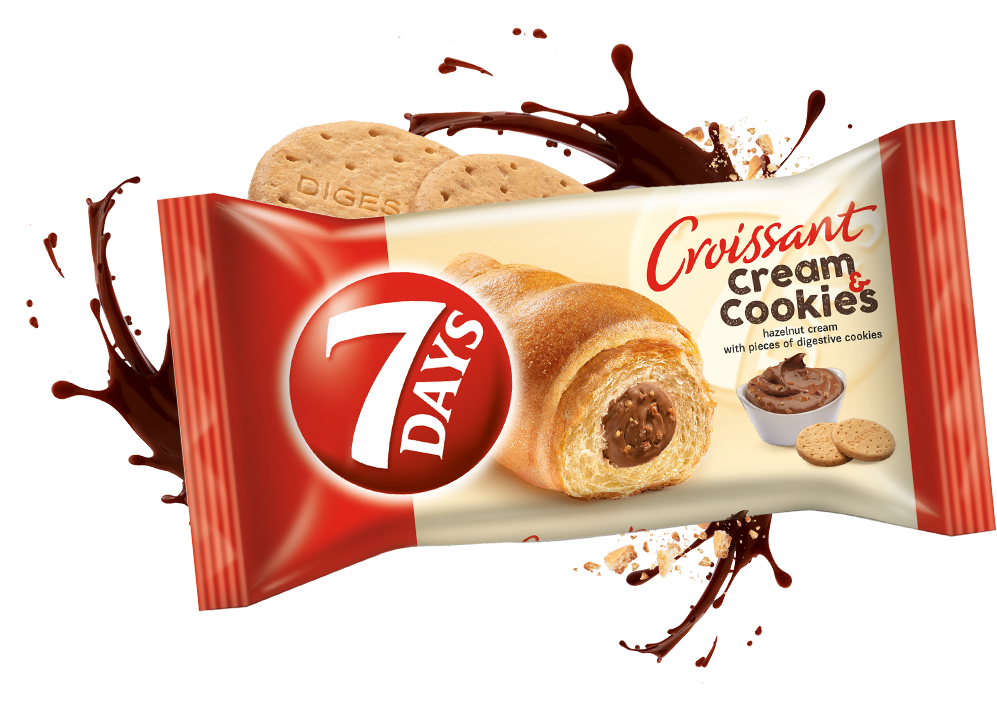 7 Days Croissant Cream Cookies Packaging PNG image