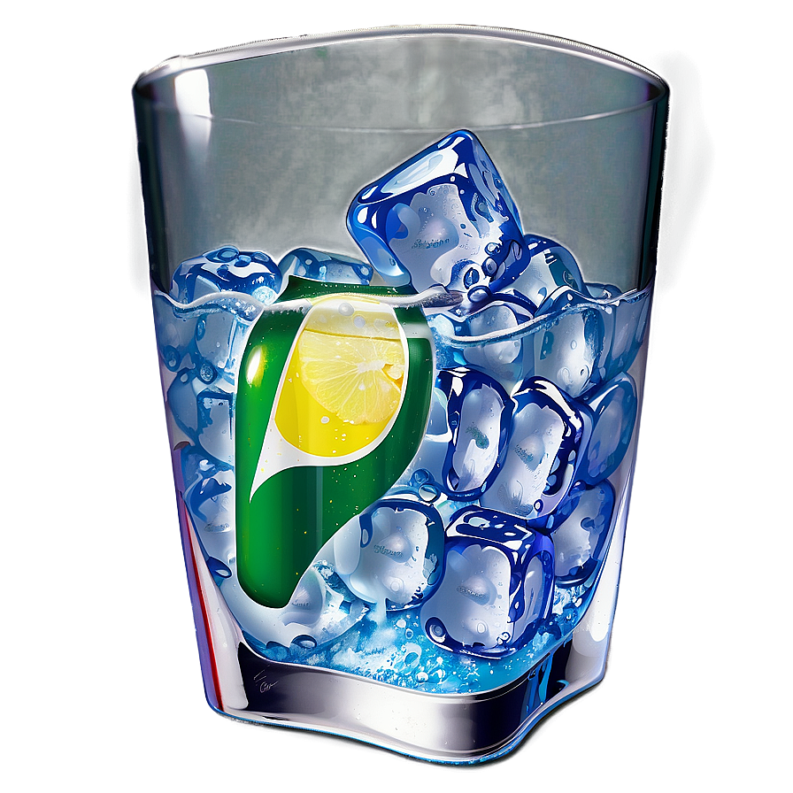 7 Up And Ice Cubes Png 06262024 PNG image