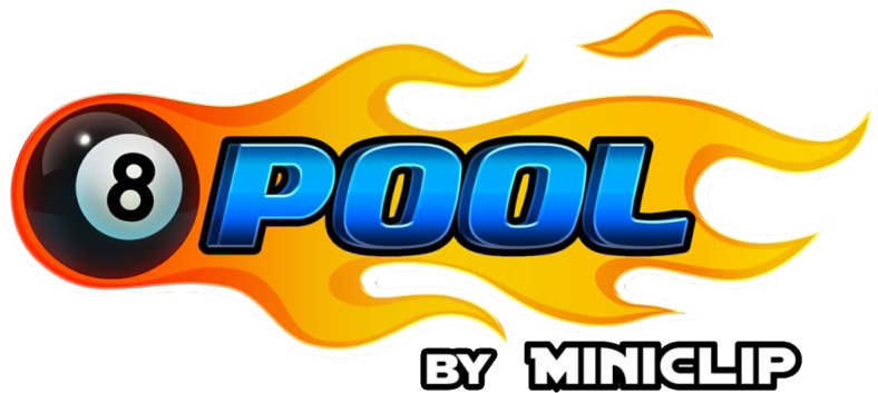 8 Ball Pool Flaming Logo Miniclips PNG image