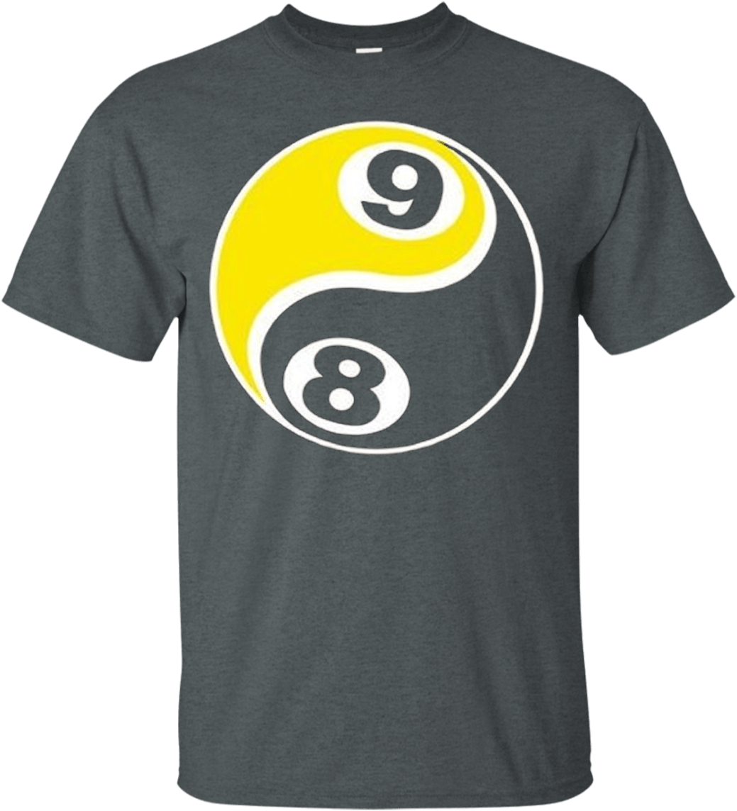 8 Ball Pool Yin Yang T Shirt Design PNG image