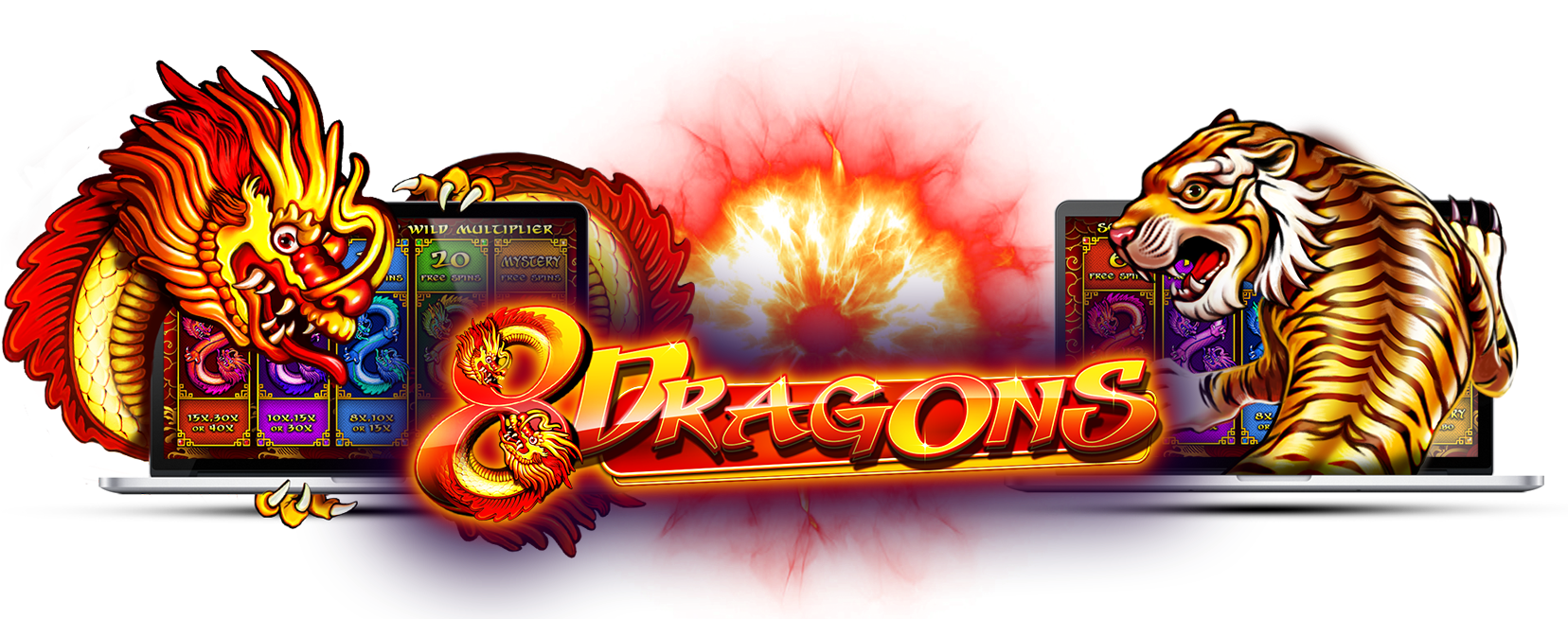8 Dragons Slot Game Artwork PNG image