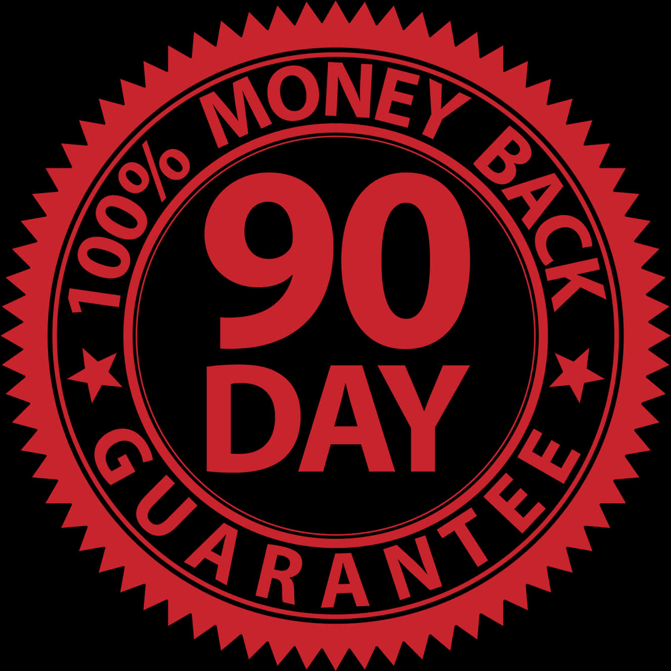 90 Day Money Back Guarantee Seal PNG image