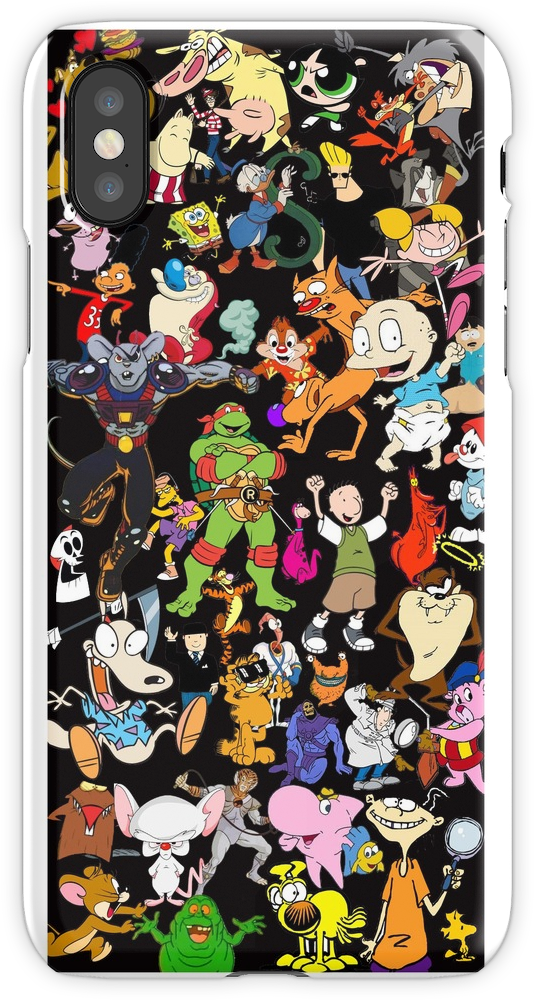 90s Cartoon Characters Phone Case PNG image