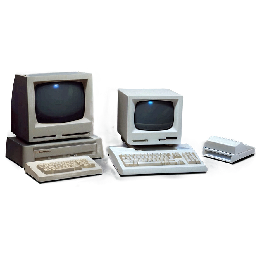 90s Computer Geek Setup Png 06252024 PNG image