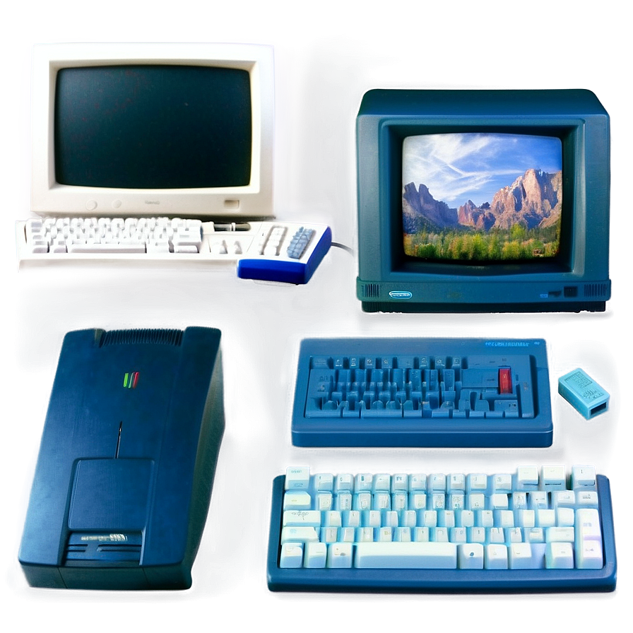 90s Computer Geek Setup Png Ohv39 PNG image