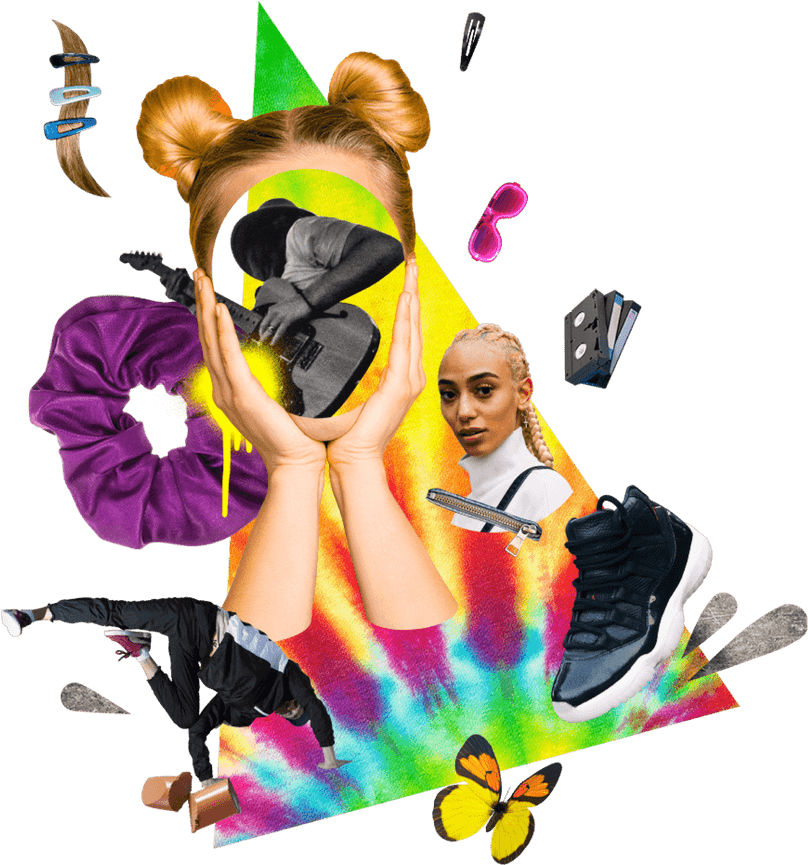 90s Culture Collage PNG image