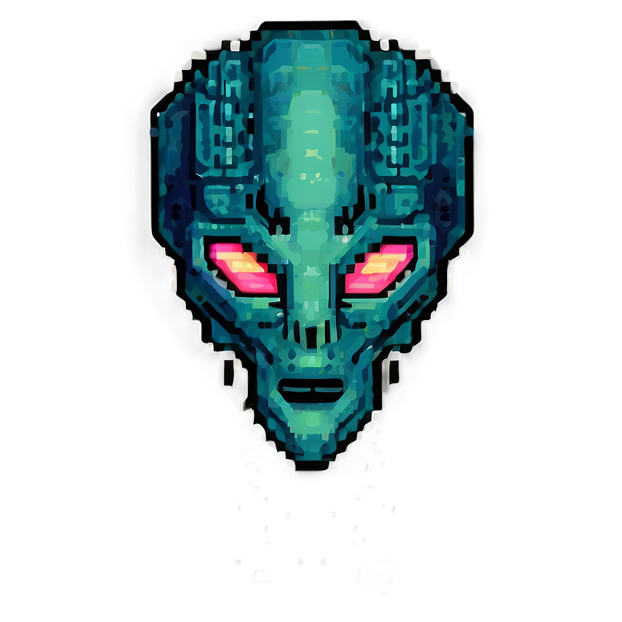 90s Pixelated Alien Png 06242024 PNG image