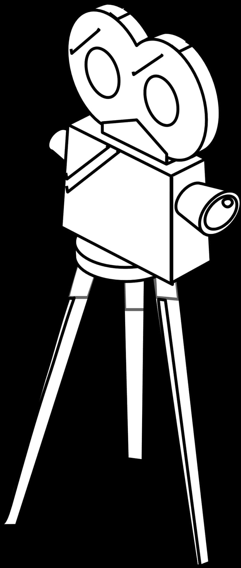 A Black And White Drawing Of A Camera PNG image