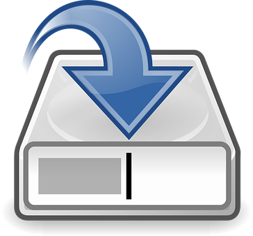 A Blue Arrow Pointing To A White Box PNG image