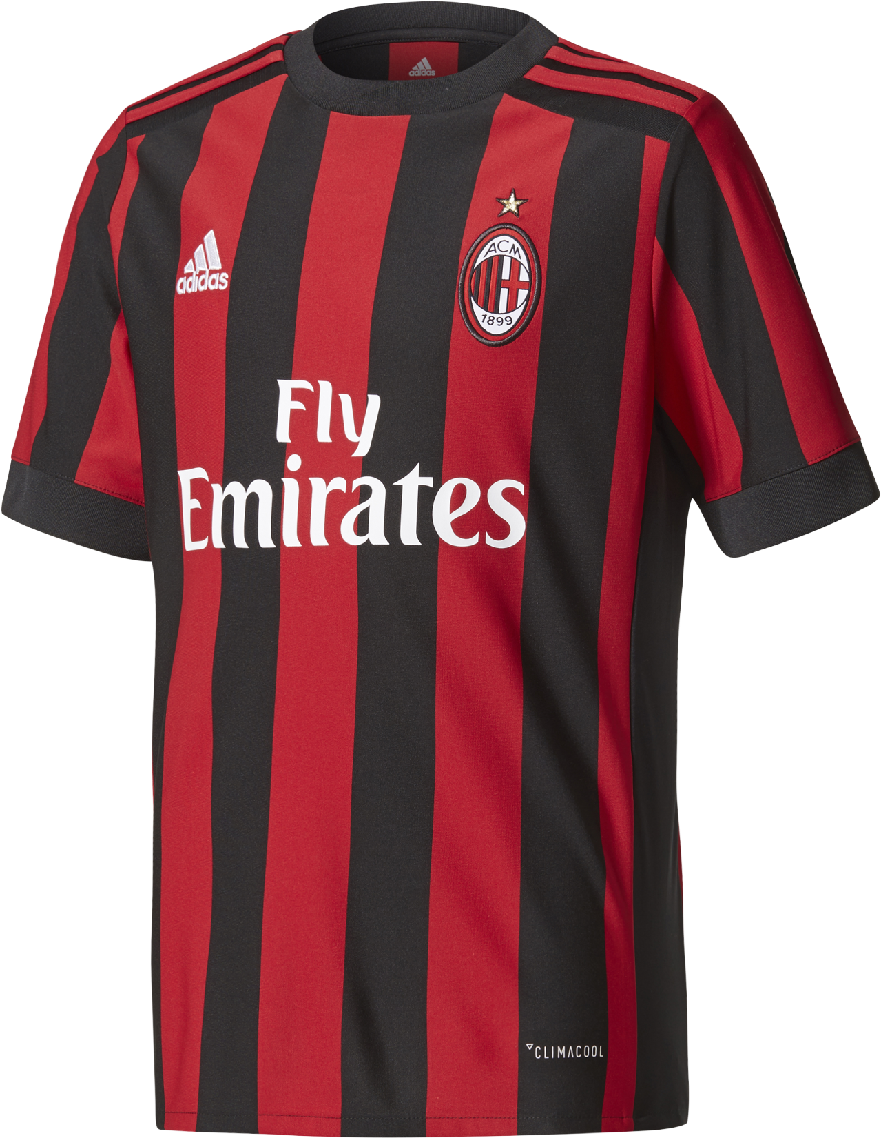 A C Milan Adidas Striped Jersey PNG image