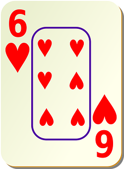 A Card With A Number Of Hearts PNG image