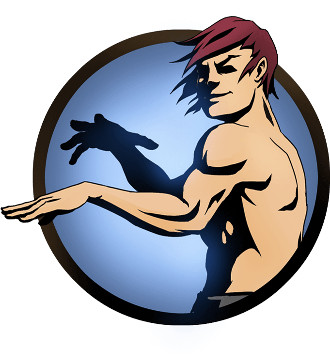 A Cartoon Of A Man With His Arms Out PNG image