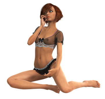 A Cartoon Of A Woman In Lingerie PNG image