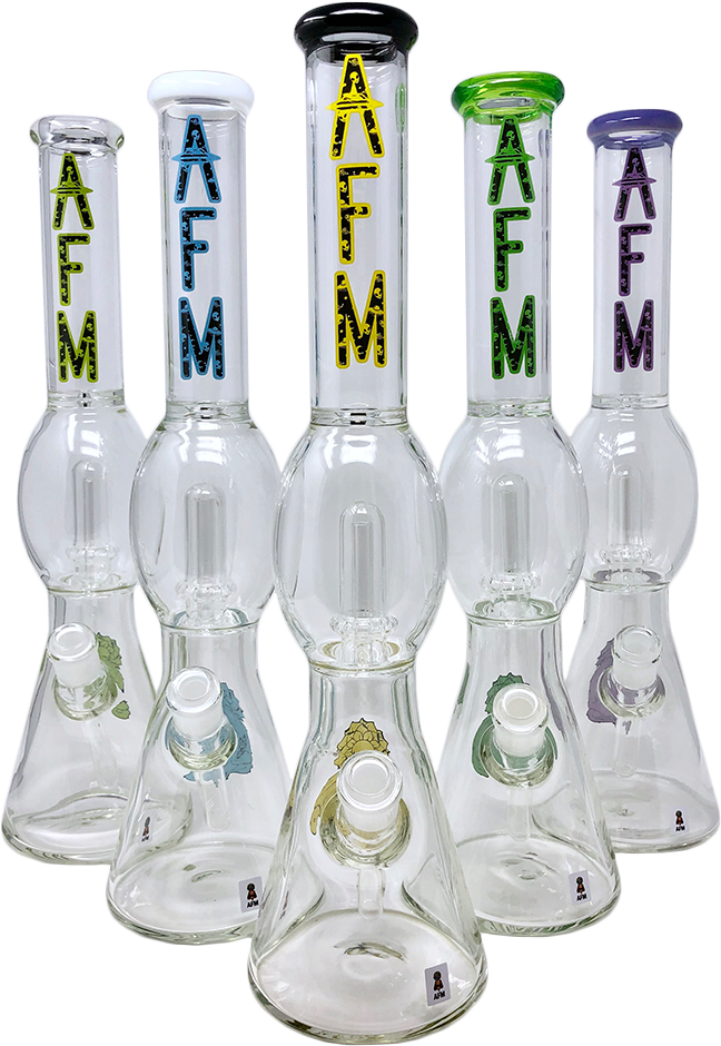 A F M Glass Bongs Collection PNG image