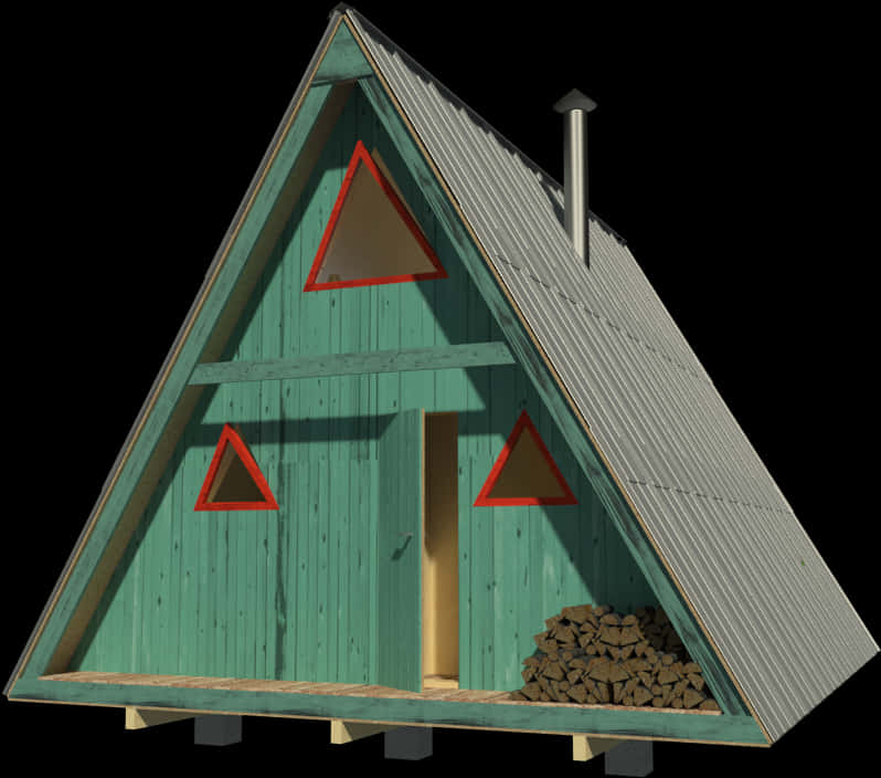 A Frame House Exterior Triangle Windows PNG image