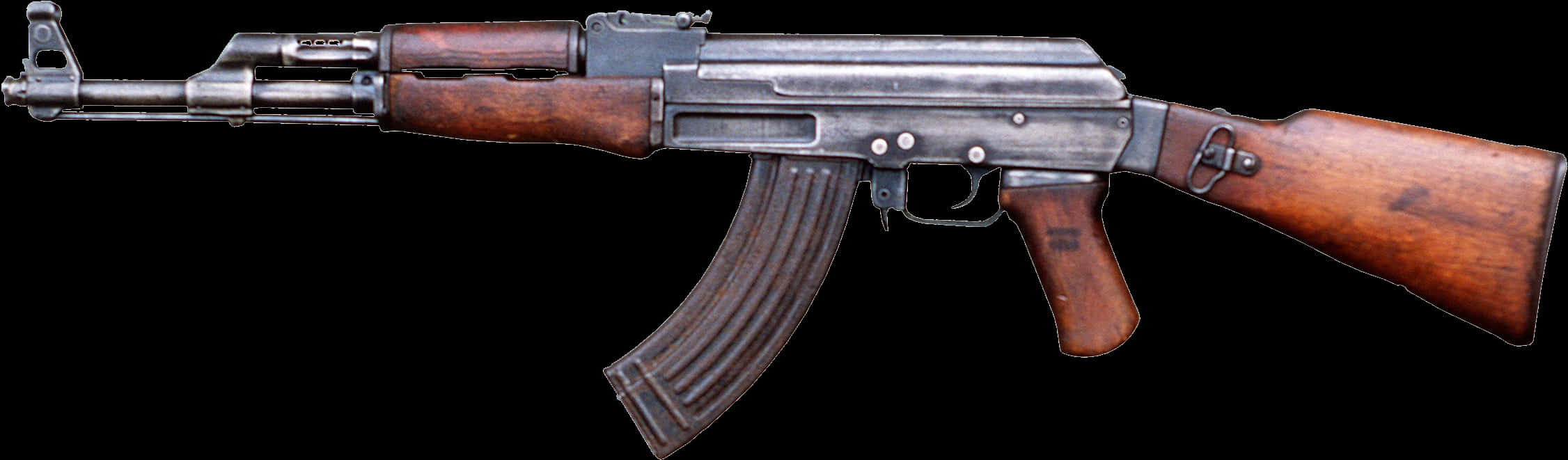 A K47 Assault Rifle Profile PNG image