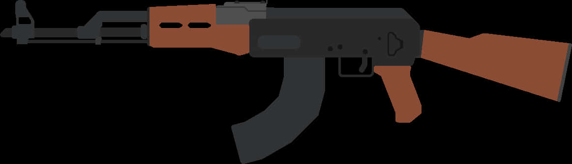 A K47 Assault Rifle Vector Illustration PNG image