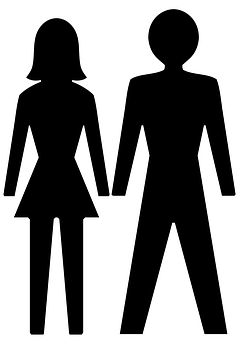 A Man And Woman Silhouettes PNG image