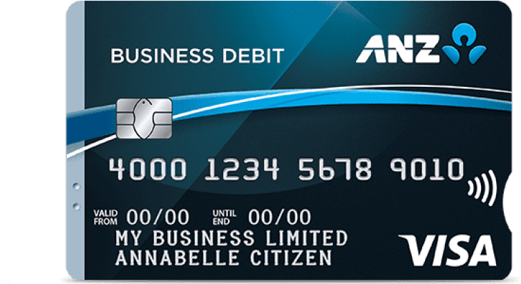 A N Z Business Debit Card Mockup PNG image