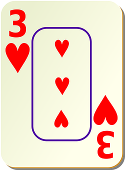 A Playing Card With A Number Of Hearts PNG image