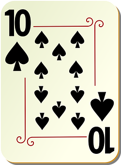 A Playing Card With Black Symbols PNG image