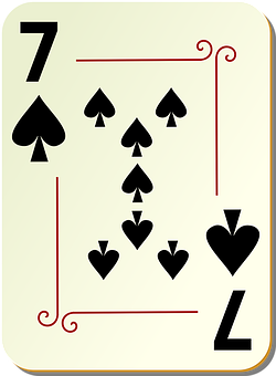 A Playing Card With Seven Of Spades PNG image