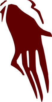 A Red Hand With Black Background PNG image