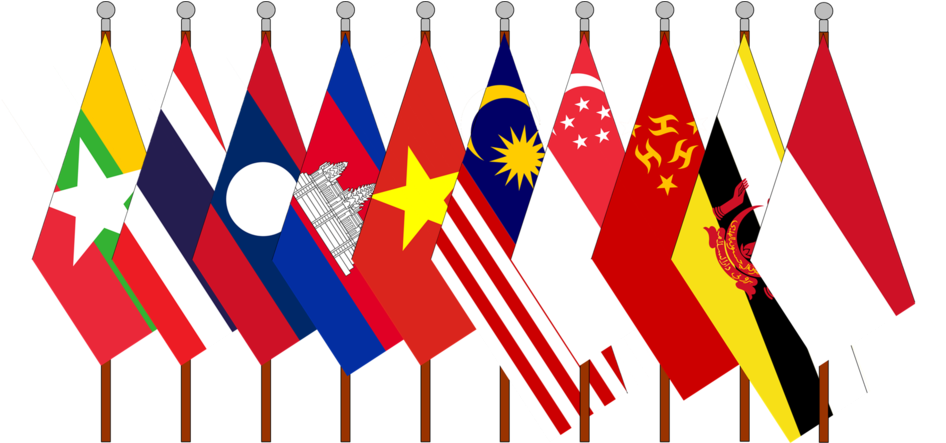 A S E A N Country Flags Display PNG image