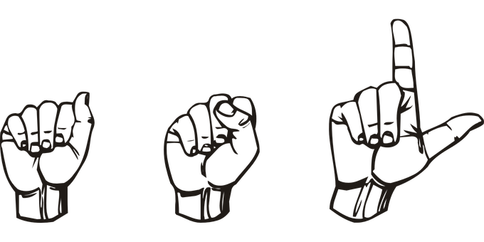 A S L Love Handsigns PNG image