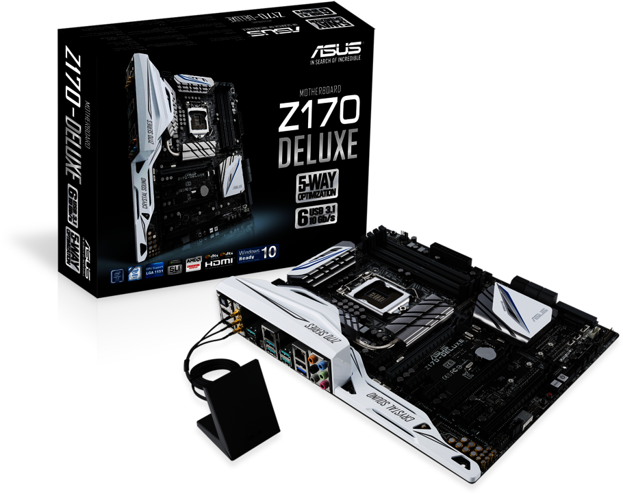 A S U S Z170 Deluxe Motherboard Packaging PNG image