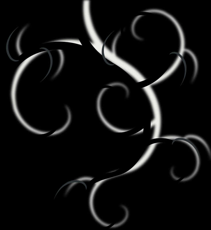 A White Swirls On A Black Background PNG image