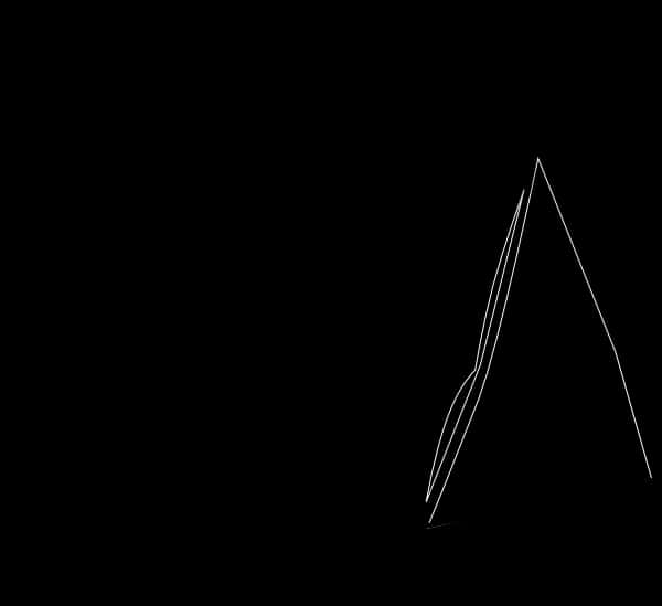 A White Triangle On A Black Background PNG image
