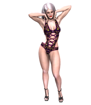 A Woman In A Swimsuit PNG image