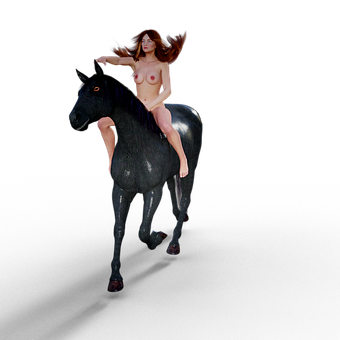 A Woman Riding A Horse PNG image