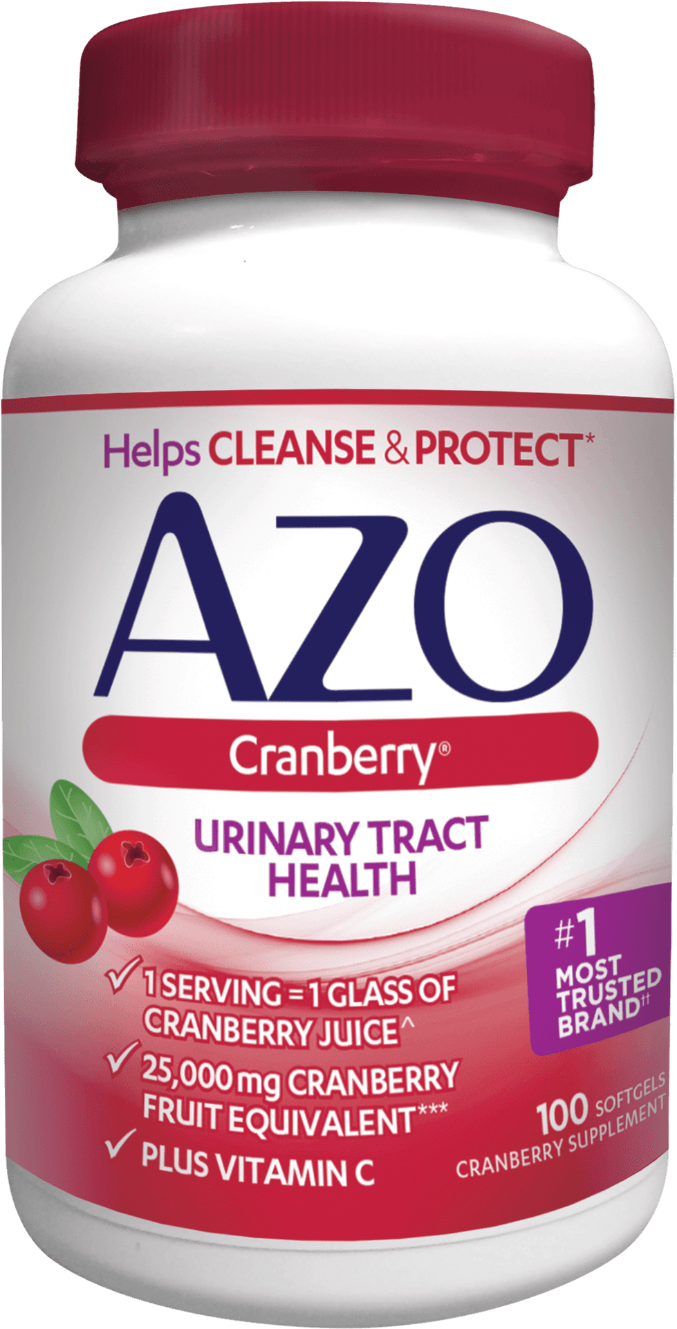 A Z O Cranberry Urinary Tract Health Supplement Bottle PNG image