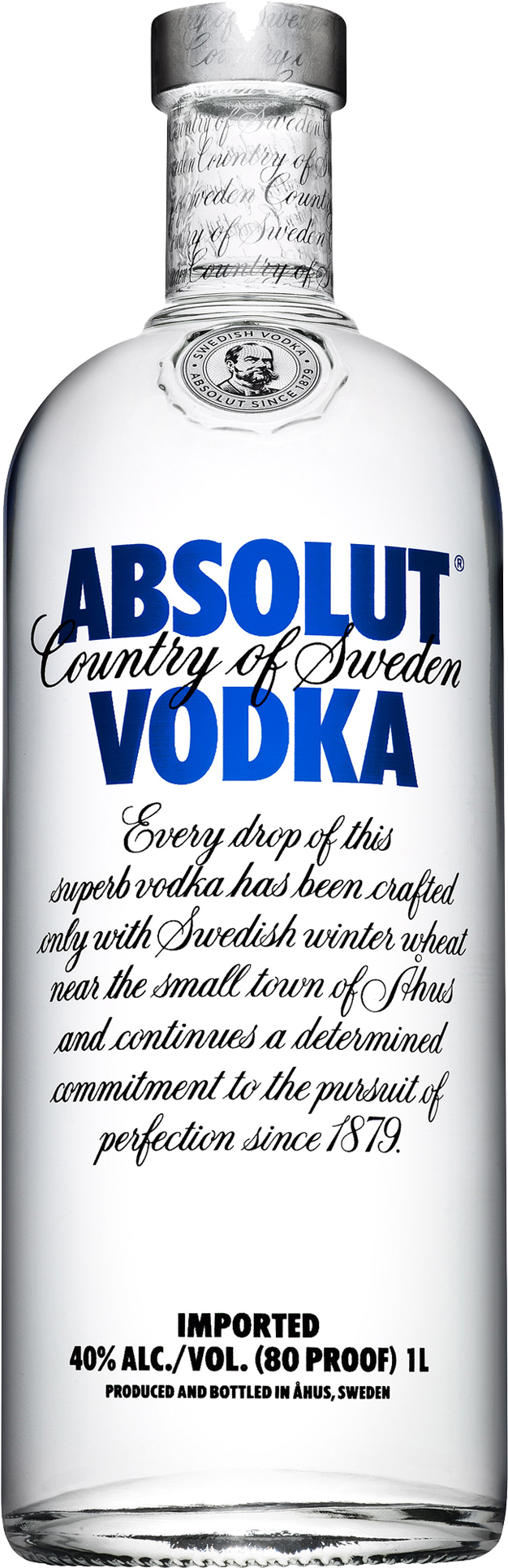 Absolut Vodka Bottle Sweden PNG image