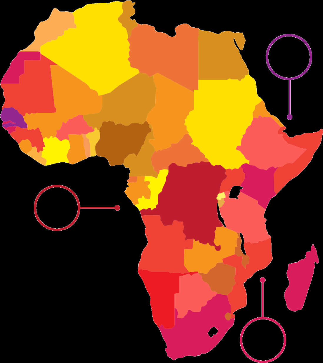 Abstract Africa Map Colorful PNG image