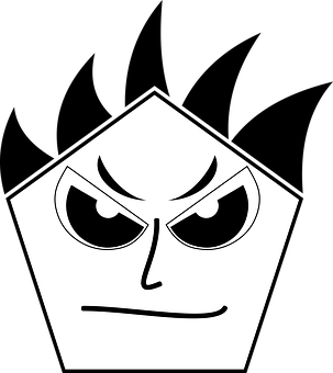 Abstract Angry Face Graphic PNG image