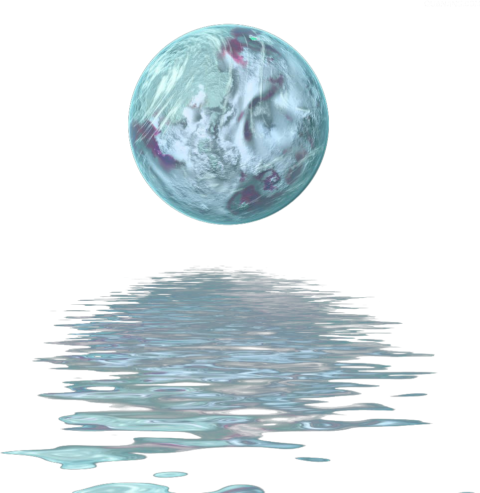 Abstract Aqua Planet Reflection PNG image