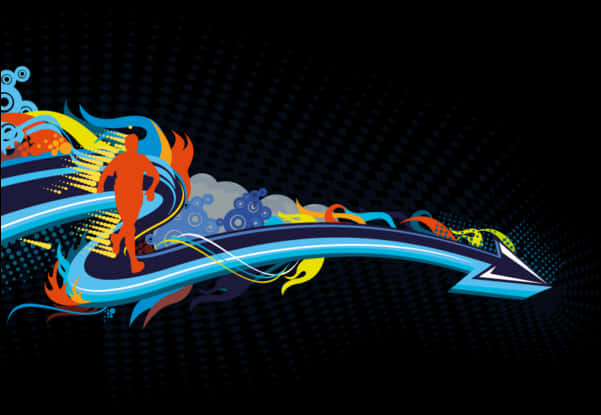 Abstract Athlete Graphic Design PNG image