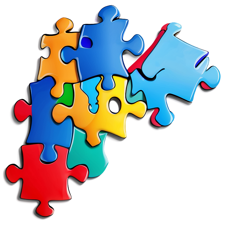 Abstract Autism Puzzle Design Png Jjp PNG image