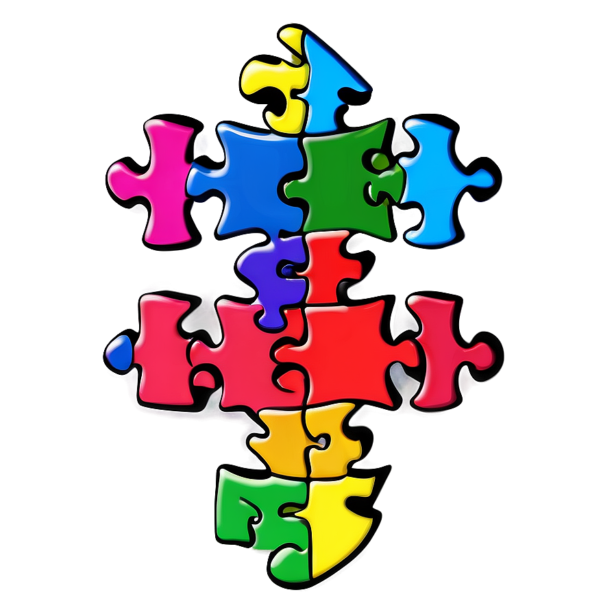 Abstract Autism Puzzle Design Png Xxa PNG image