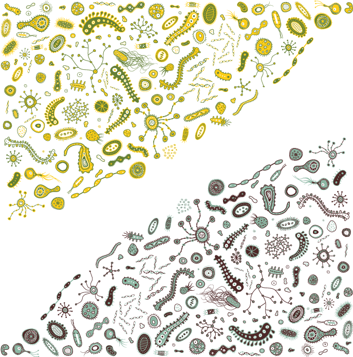 Abstract Bacterial Ecosystem Art PNG image