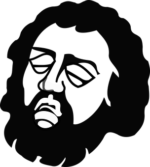 Abstract Bearded Man Silhouette PNG image