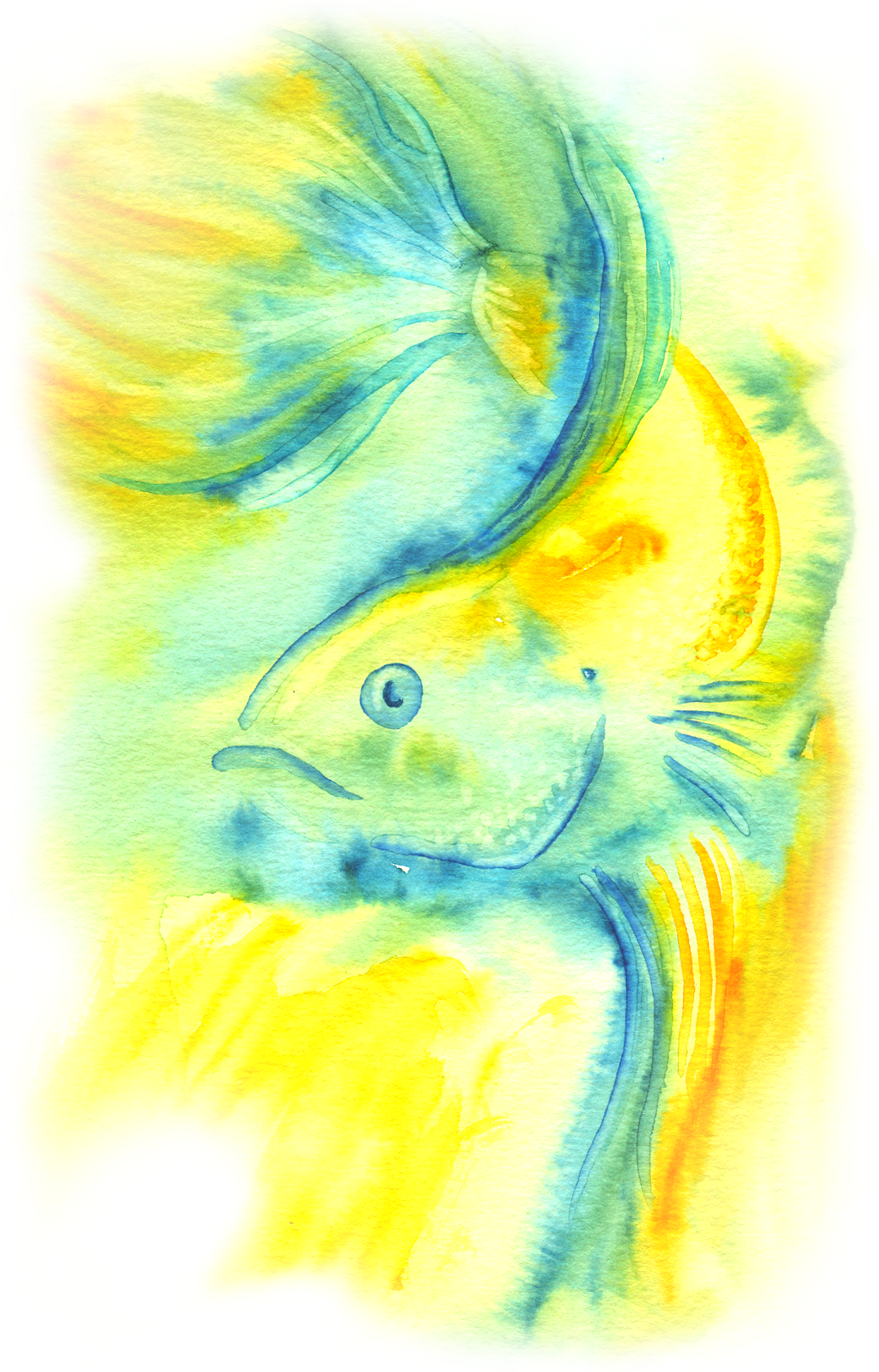 Abstract Betta Fish Watercolor PNG image