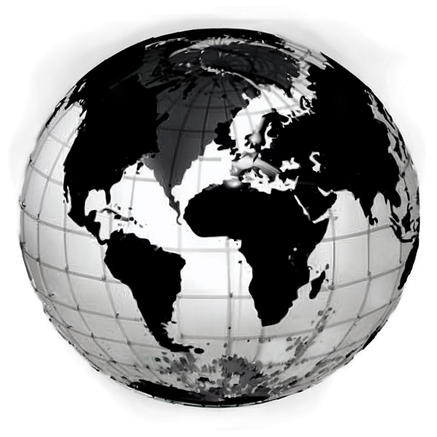 Abstract Black And White Globe Png Gpo PNG image