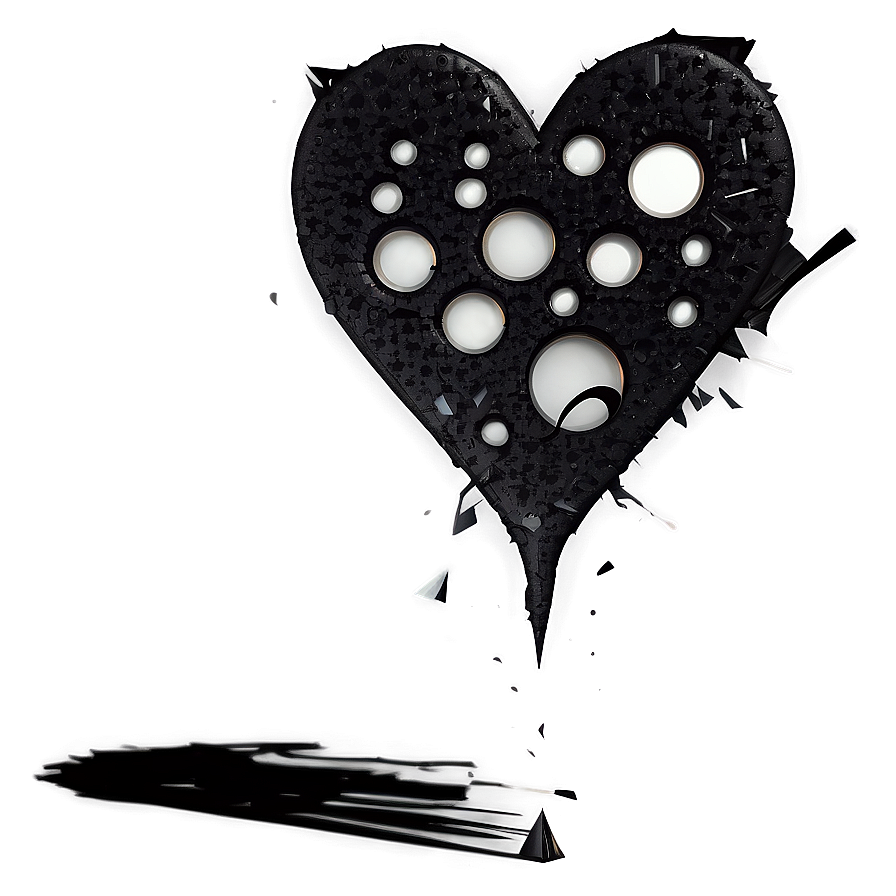 Abstract Black Broken Heart Png 46 PNG image