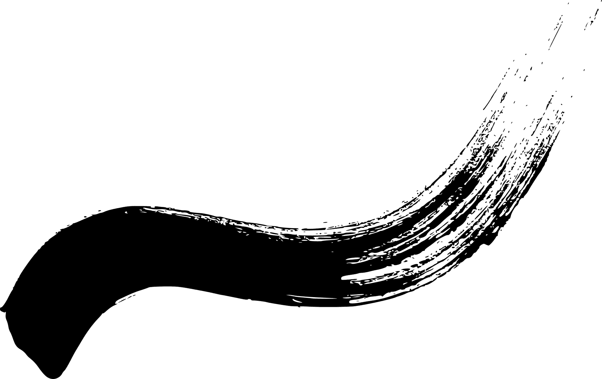 Abstract Black Curve Design PNG image